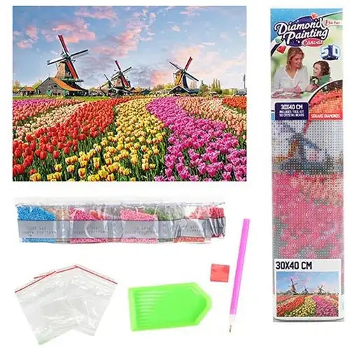 8714627004878 – Diamond Painting 30×40 cm – Pierres carrées – 6 modèles assortis – Colis de 12