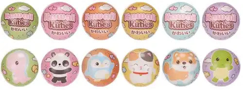 5038104659218 – Colis revendeur 12 pcs KAWAII KUTIES – Balles PU 10 cm 6 assortis en présentoir – Déstockage jouets grossiste