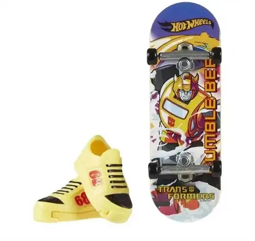 194735206407 – Hot Wheels Transformers Finger Skateboard + chaussures assorties 13,5×16 cm – colis de 16