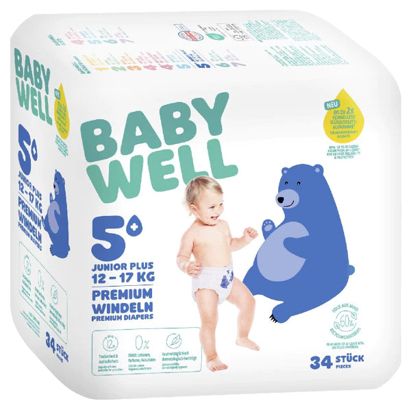 Couches Babywell Junior 5+, paquet de 34