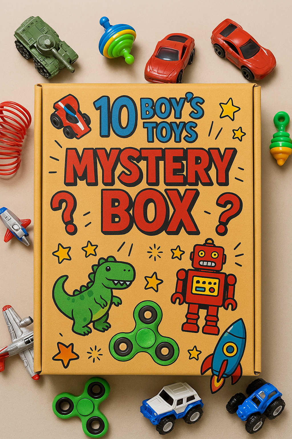 Boîte Mystère Garçon – 10 Jouets Surprises Assortis | Coffret Cadeau Ludique