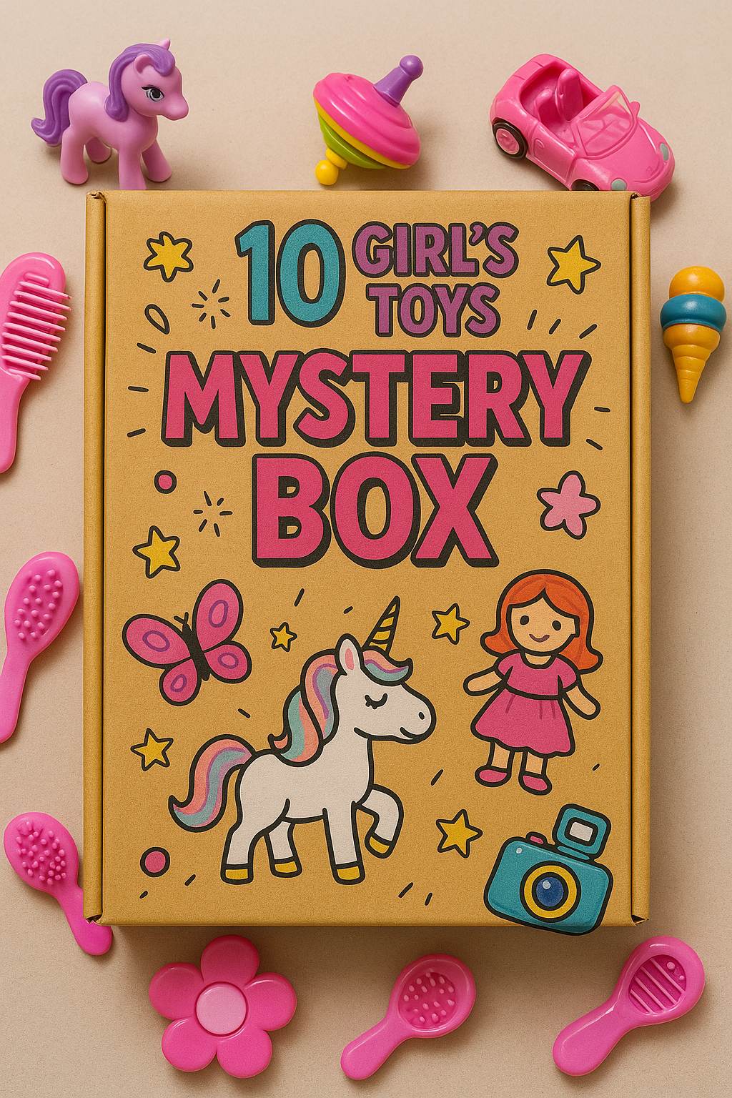 Boîte Mystère Fille – 10 Jouets Surprises Assortis