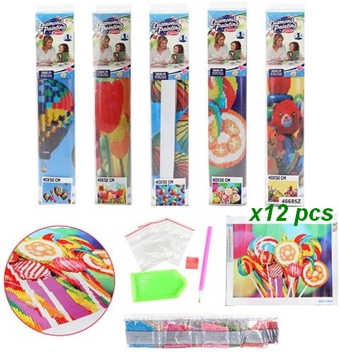 8714627004823 Lot 12 Diamond Painting DIY 40x50cm 6 Assortis
