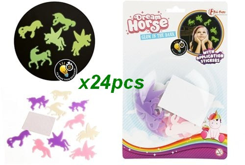 8719904495240 Lot 24 DREAM HORSE Stickers Licorne Phosphorescents
