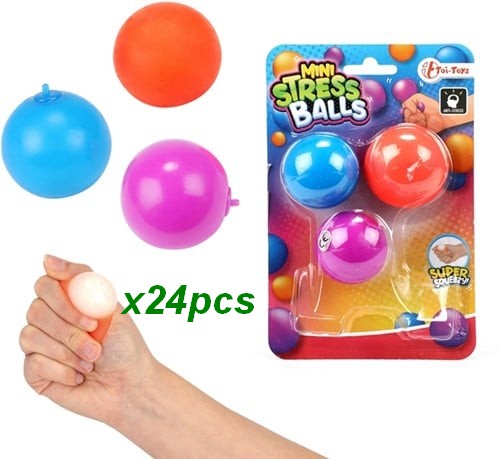 8719904358293 Lot 24 Balles Anti-Stress FUN 3pcs Fidget 4cm