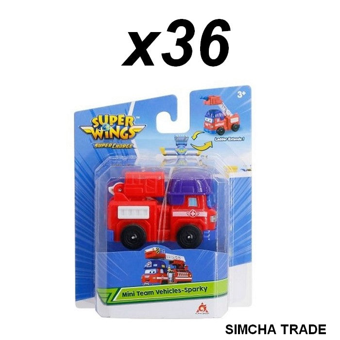6911400401974 | Super Wings Sparky x36 | Mini Team Vehicles | Lot revendeur jouets 12x15 cm