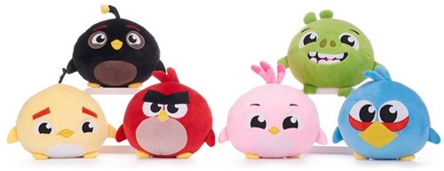 5038104032608 Lot 6 Peluches Angry Birds Squashy Podgies 19 cm