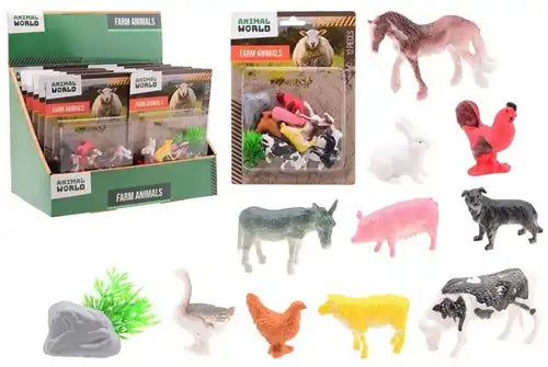 8711866262106 – Colis de 12 pcs : Animal World Set de 12 animaux de la ferme 14x19,5 cm – Grossiste Animal World