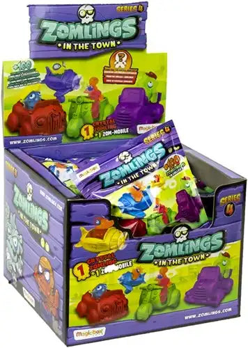 8431618004159 – Colis de 24 pcs : Blind Bag Zomlings in the Town Series 4 (1 Zomling + 1 Zom-Mobile) 11x12 cm – Figurines surprises de collection