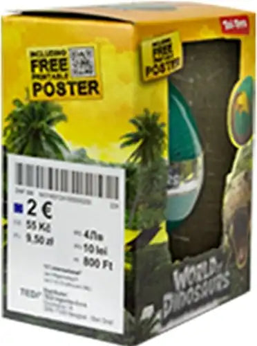 64319001241000000200 – Colis de 12 pcs World of Dinosaurs Œuf de Croissance 6 modèles assortis 7,5x10,5 cm – Vente en gros jouets dinosaures – Grossiste œufs à faire éclore