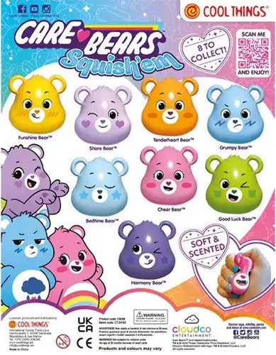 8053306203059 lot de 20 Capsules 65 mm Care Bears Squish’em parfumées – Grossiste jouets sensoriels officiels Cool Things