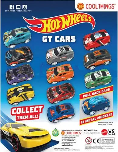 8053306202649 – Capsules 65 mm Hot Wheels GT Cars – Colis de 20 pièces