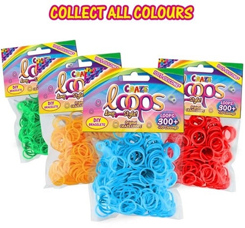 4260278551086 Lot 48x CRAZE Loops Loombands 300 élastiques + clips