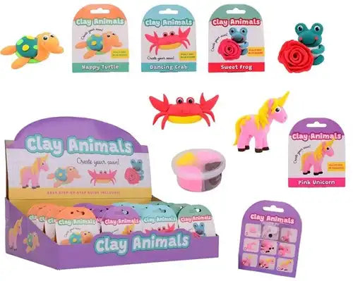 8711866281787 – 24 pcs Lot revendeur Crea Kids Klei Dieren 4 assortis 9,5x11,5 cm en display