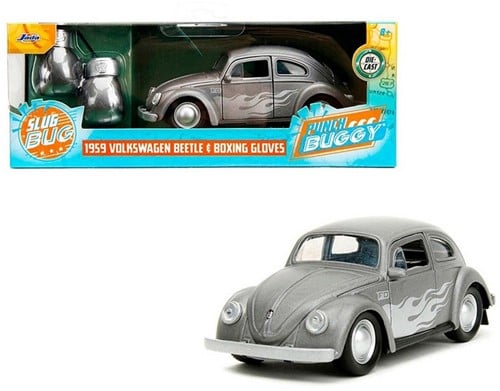 801310342374 | Die-Cast Punch Buggy '59 VW Beetle avec Gants – Blanc – Échelle 1/32 – 7,5x20cm