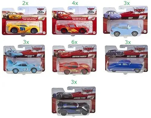 Disney Cars 1:43 Pull-Back Véhicules 7 assortis 10x14cm