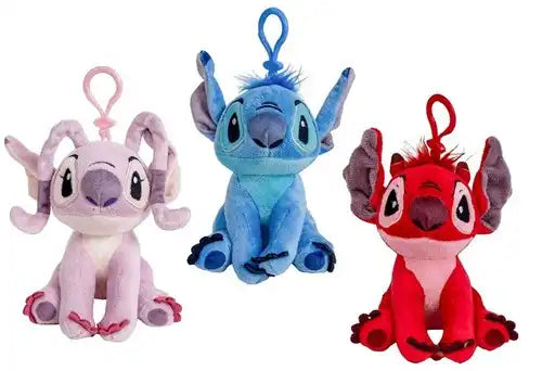 8445484418729 – Disney Lilo & Stitch Peluche Bagclip 14 cm – 3 assortis (lot de 12)