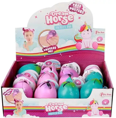 8714627355413 Dream Horse Œuf à presser avec licorne 5x6,5 cm – Jouet sensoriel anti-stress en stock