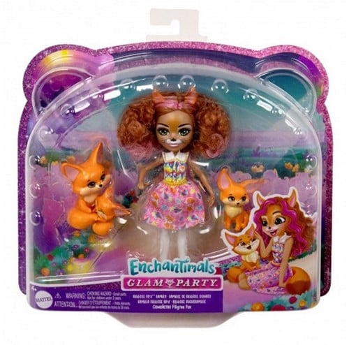 194735149322 – Enchantimals Glam Party Filigree Fox Family – Coffret Poupée + Renards – 21,5 x 25 cm – Mattel