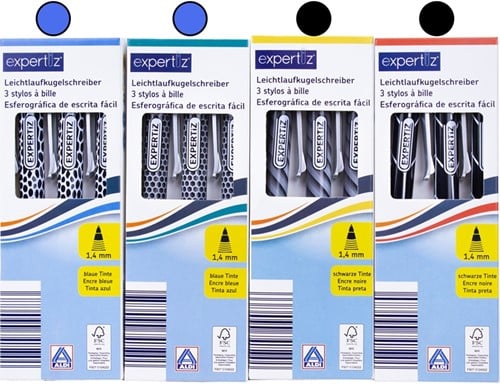 4047247090766 FEV102 lot de 50 pcs : Expert Z Stylo bille fonctionnement fluide, assortis 5x14cm