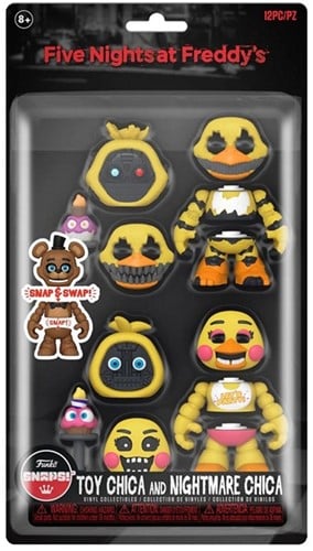 889698676946 | Five Nights at Freddy's Snaps! Toy Chica & Nightmare Chica 2-Pack 15,5x27,5cm – Funko – Figurines Officielles