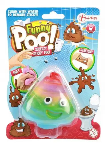 8714627375671 – Funny Poo Sticky extensible – Étron souriant 8 cm (lot de 24 pièces)