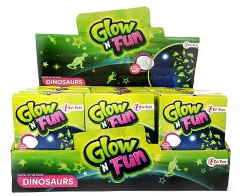 8714627009897 – Lot revendeur 24 pcs Glow N Fun autocollants dinosaures phosphorescents 9×12 cm en display