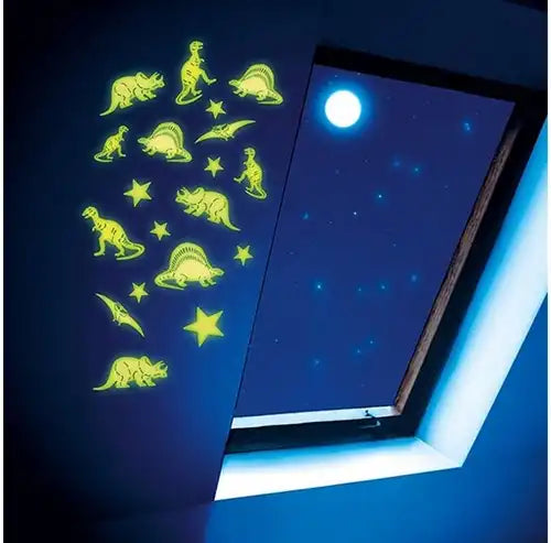 8714627009897 – Lot revendeur 24 pcs Glow N Fun autocollants dinosaures phosphorescents 9×12 cm en display
