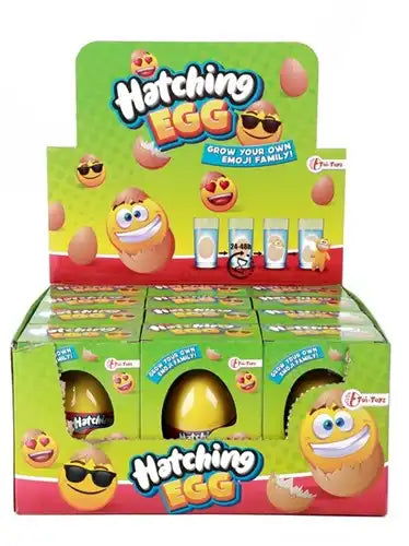 8714627351132 – Grow Egg Emoji 7,5 x 10,5 cm – Œufs magiques à éclore en eau (lot de 12)
