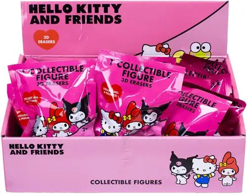 8721077565651 – Hello Kitty and Friends 3D Erasers en Blindbag 9x12 cm – Display de 24 pièces officielles Sanrio