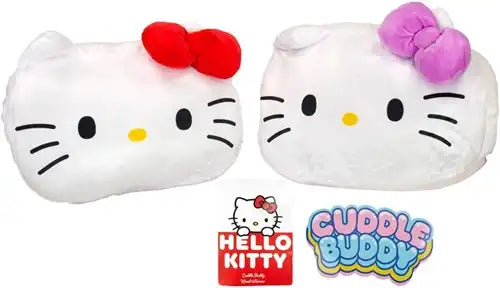 5060573549691 – Lot revendeur Hello Kitty Peluche Cuddle Buddy 22×30 cm (2 assortis) – 12 pcs