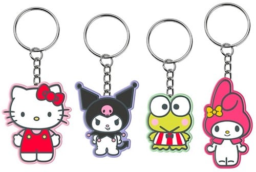 5038104135184 Lot de 4 pcs Hello Kitty Porte-clés 2D PVC Assortis 7x12,5cm Sanrio