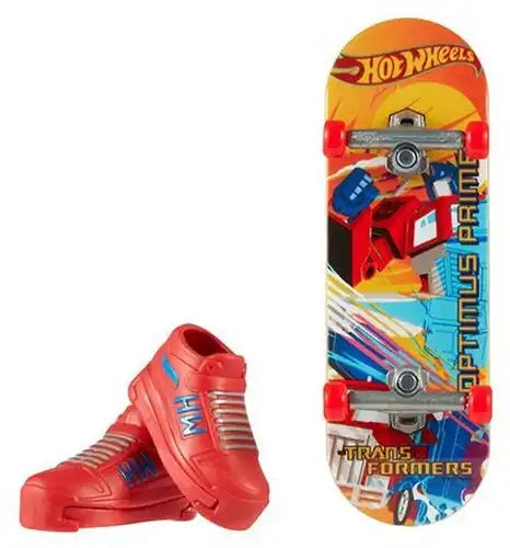 194735206407 – Hot Wheels Transformers Finger Skateboard + chaussures assorties 13,5×16 cm – colis de 16