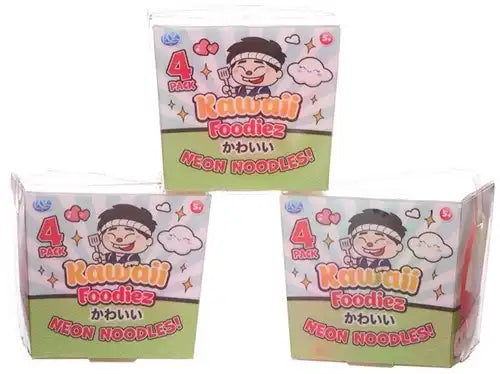 5038104658563 – Kawaii Foodiez Neon Noodles 4-Pack en boîte PVC (colis de 12 pcs en display) dispo Simcha.fr