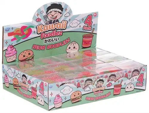 5038104658563 – Kawaii Foodiez Neon Noodles 4-Pack en boîte PVC (colis de 12 pcs en display) dispo Simcha.fr