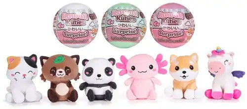 5038104494925 – Lot revendeur de 12 pcs Kawaii Kuties Capsule 100mm + Peluche Kawaii 6 assortis in display – Vente en gros