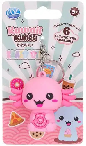 5038104657658 – Colis de 48 pcs : Kawaii Kuties Snaxolotyl porte-clés 3D (6 assortis) – présentoir pro