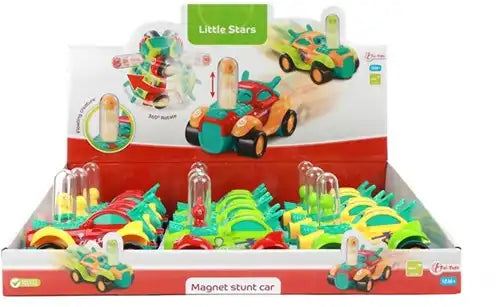 8714627003710 – Colis 9 pcs Little Stars Stunt Auto Hot Rod – Voitures à friction 10×12×9 cm assorties en display