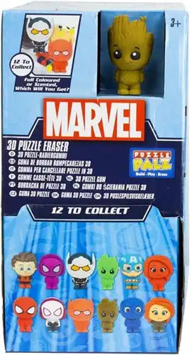 5056219083766 – Lot de 30 pcs Marvel Scented Puzzle Palz 3D Puzzle Gum assortis 4,5x6 cm en display – Grossiste Marvel
