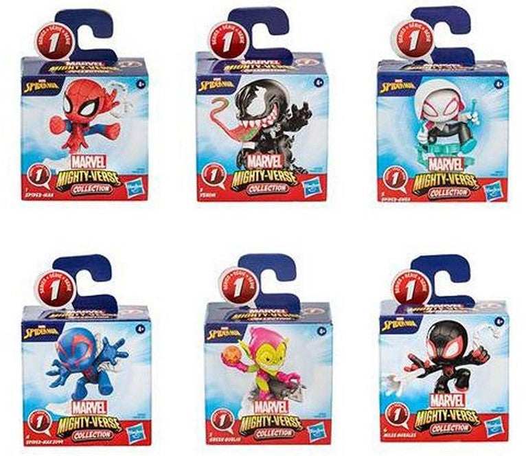 Marvel Spiderman Mighty-Verse Figurines de collection en boîte aveugle 7,5 x 7,5 cm (12)
