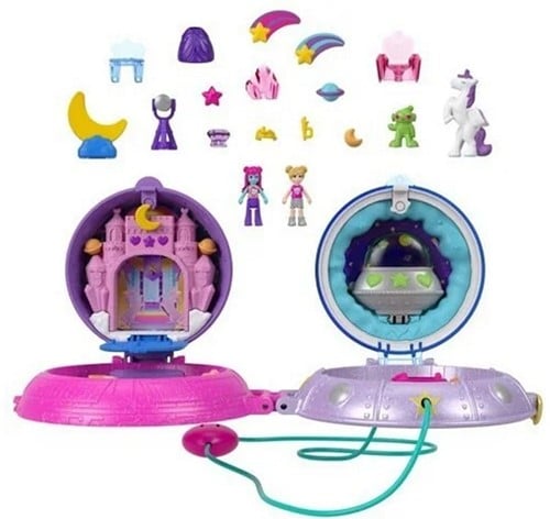 0194735009435 Polly Pocket Coffret Soucoupe Volante Mattel 15x28cm 15+ pièces Jouet