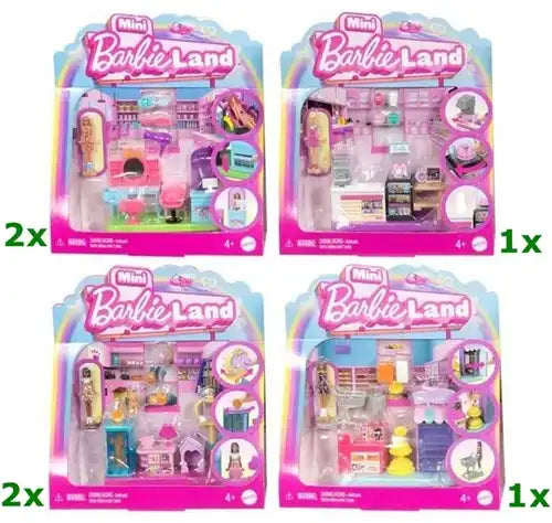 194735274833 – Mini Barbie Land Playset 14x15 cm – Package of 6