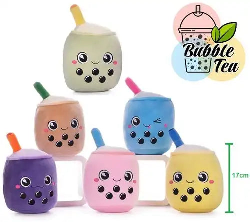 Peluche Bubble Tea Squashy 6 assortis 17cm