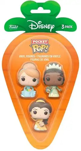 889698764438 – Funko POP! Pocket Carrot Disney Princess – 3 Pack – Display de 12