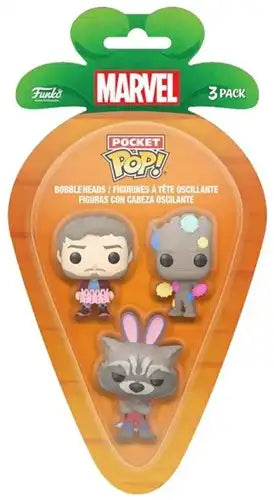889698771672 – POP! Pocket Marvel GOTG Rocket/Star-Lord/Groot Carrot 3-Pack in display (12) dispo Simcha.fr