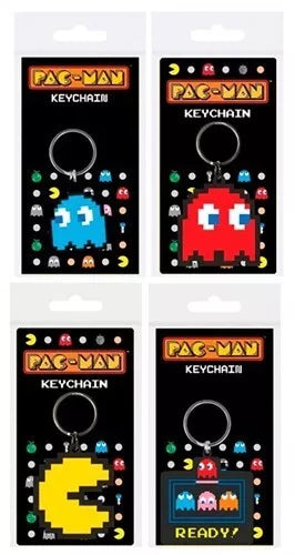 Pac-Man Porte-clés 2D PVC 7x12,5cm (Lot de 4) - 5038104132612