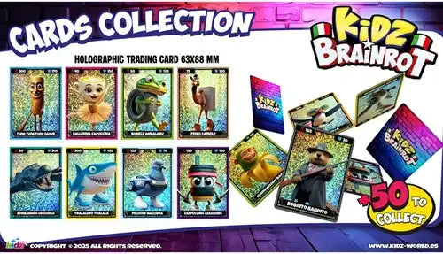 8436561095605 – Sac surprise Kidz Brainrot avec cartes holographiques & tatouages (colis de 15)