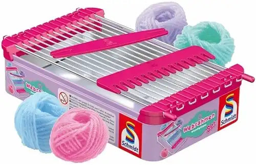 4001504885151 lot de 12 Schmidt Set Métier à tisser en boîte métal 11x18 cm (version française) – Grossiste jouets créatifs Schmidt