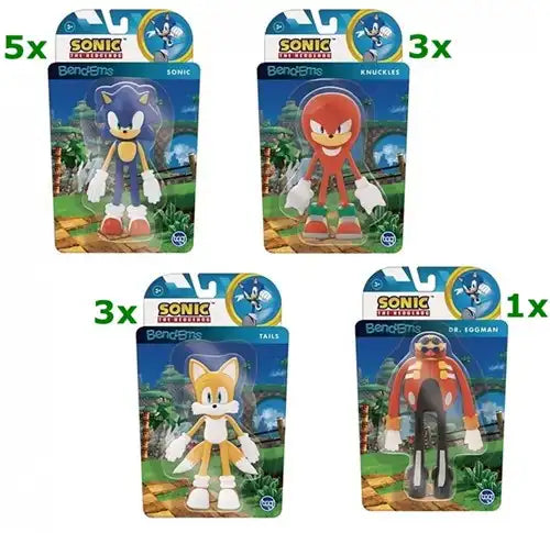 686141550217 – 12 pcs Lot revendeur Figurines Sonic Bend-Ems 4 modèles assortis 15 cm