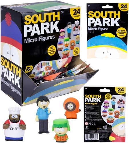 5056474207983 | Colis de 24 pcs : South Park Micro Figures 1-Pack en Blindbag 9,5x13cm – Présentoir Officiel Nickelodeon